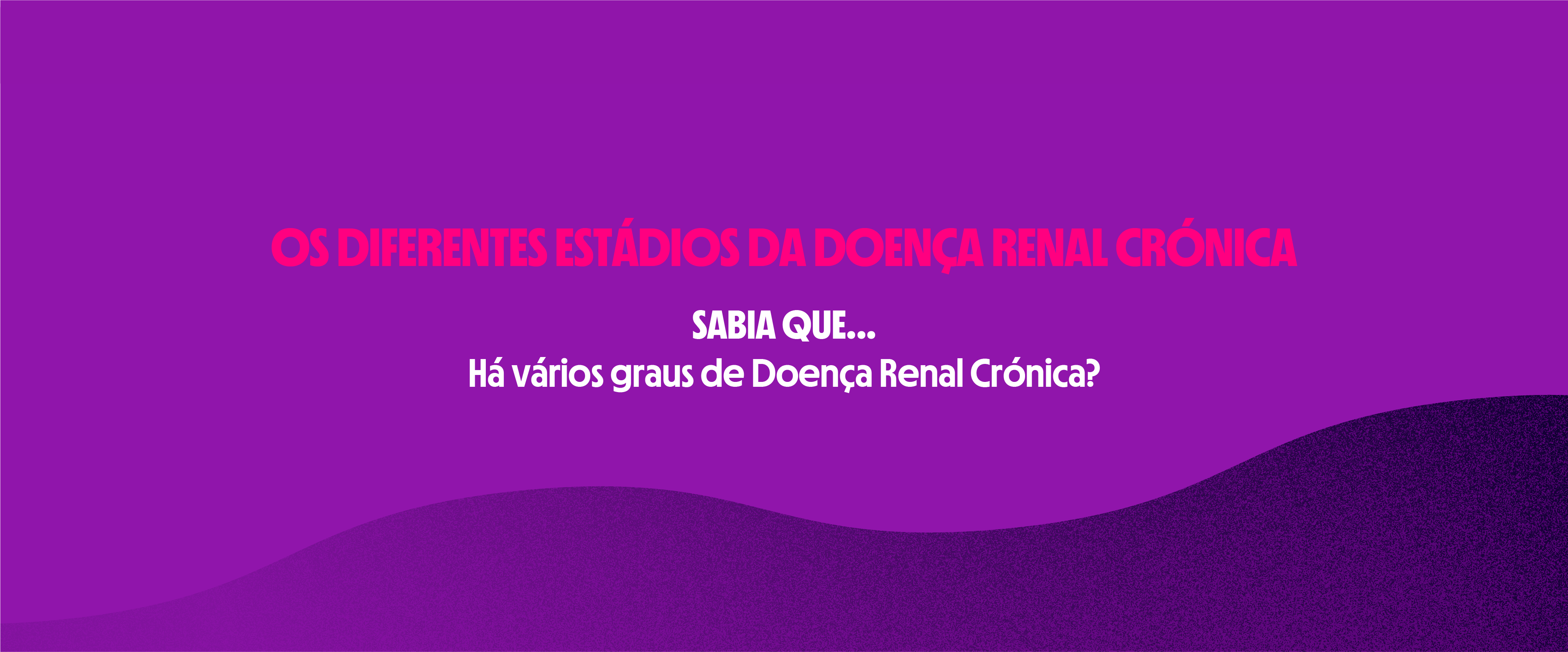 OS DIFERENTES ESTÁDIOS DA DOENÇA RENAL CRÓNICA
SABIA QUE...
Há vários graus de Doença Renal Crónica?
